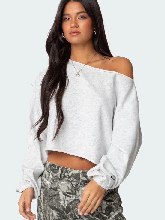 Edikted Sweaters - Aveline Off Shoulder Lightweight Sweatshirt Size XS